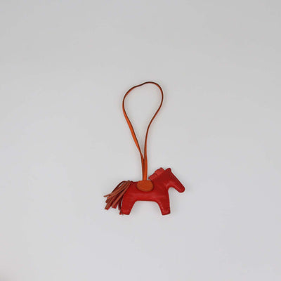 Hermes Orange/Cornaline Milo Leather Rodeo PM Bag Charm