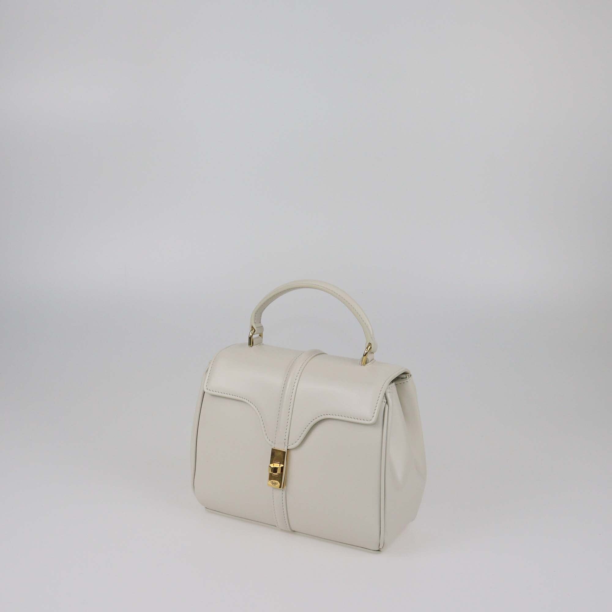 Celine White Mini 16 Top Handle Bag Womens Celine 