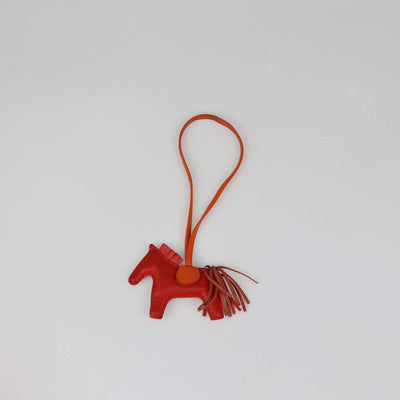 Hermes Orange/Cornaline Milo Leather Rodeo PM Bag Charm