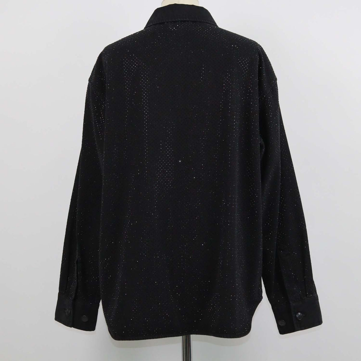 Rag & Bone Black Denim Crystal Embellished Longsleeve Shirt