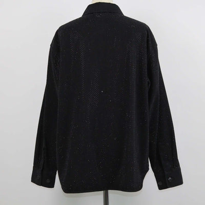 Rag & Bone Black Denim Crystal Embellished Longsleeve Shirt
