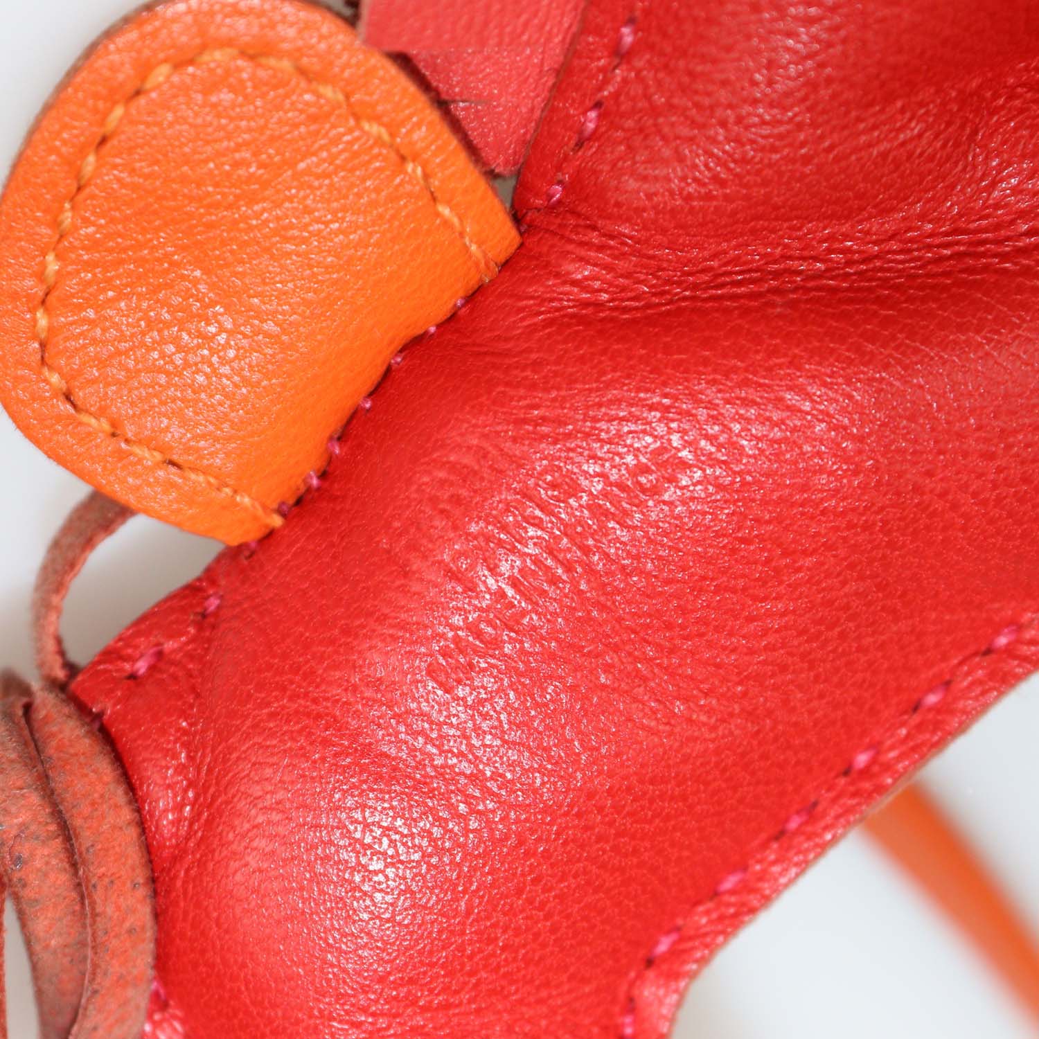 Hermes Orange/Cornaline Milo Leather Rodeo PM Bag Charm