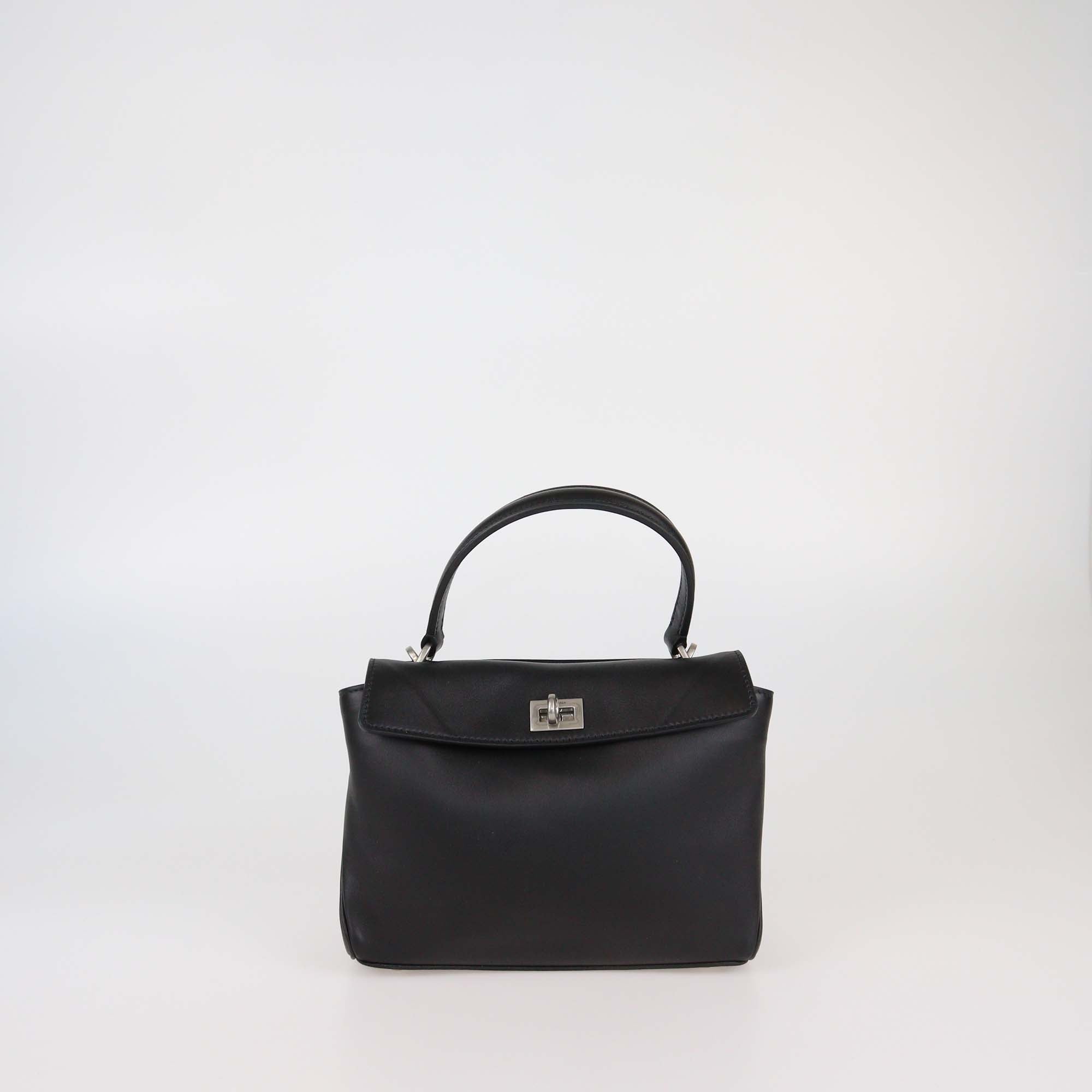 Balenciaga Black Leather Mini Rodeo Top Handle Bag