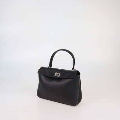 Balenciaga Black Leather Mini Rodeo Top Handle Bag