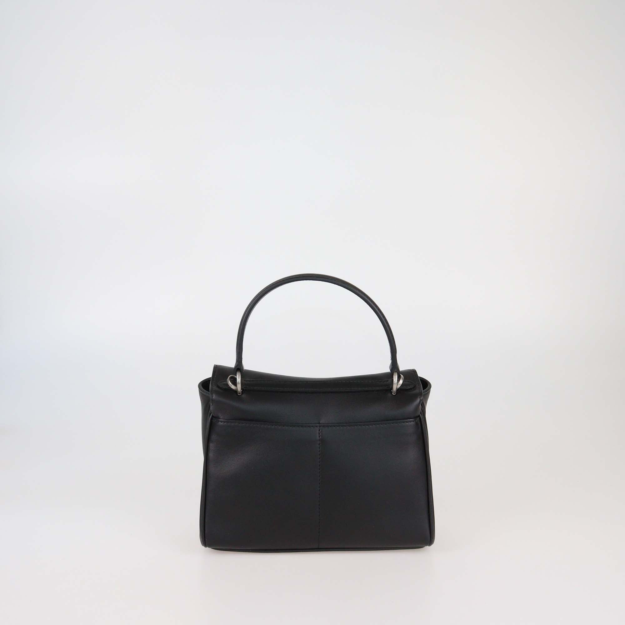 Balenciaga Black Leather Mini Rodeo Top Handle Bag