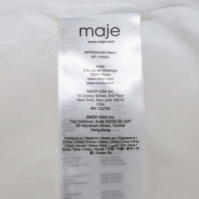 Maje White Cotton Emboidered Lace Longsleeve Mini Dress