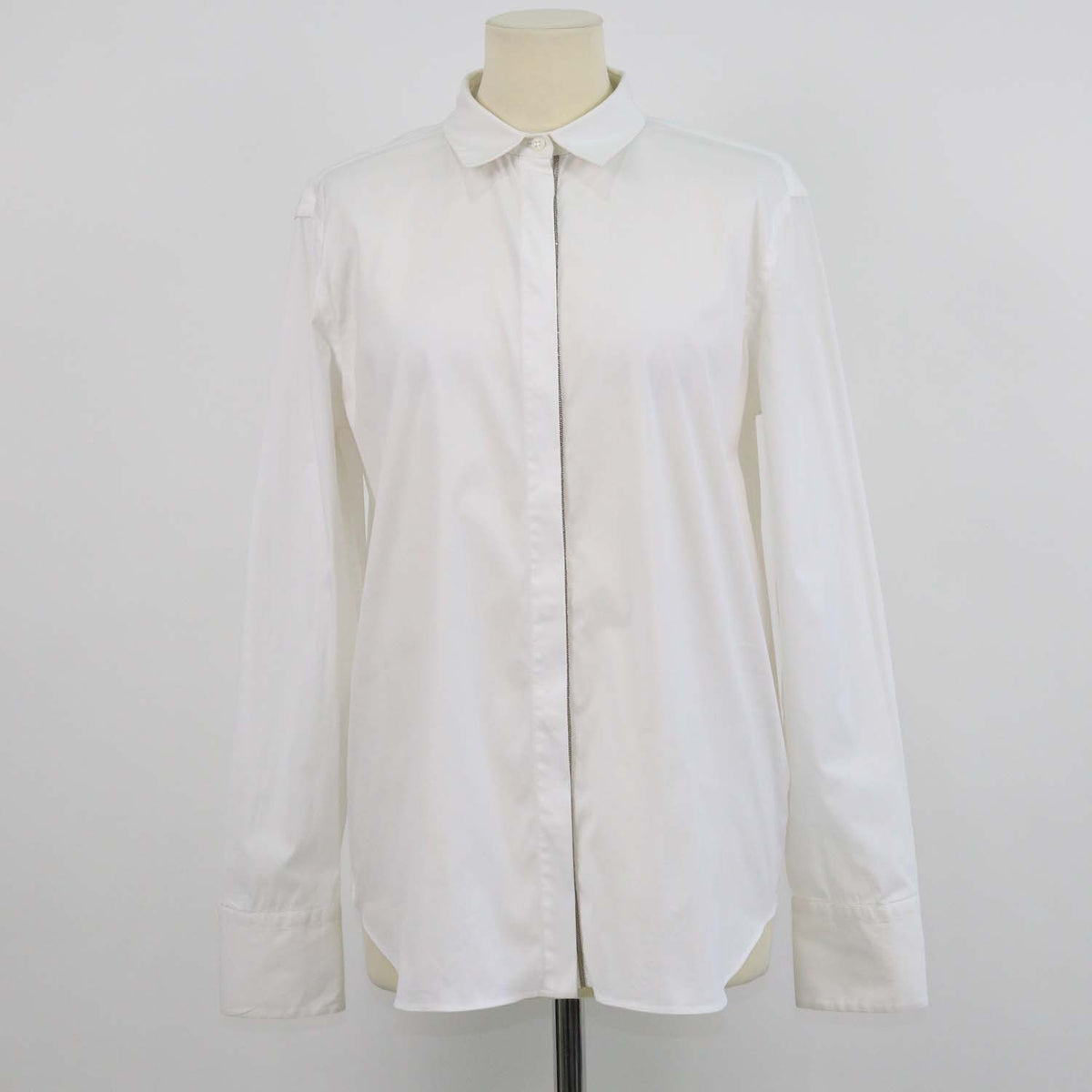 Brunello Cucinelli White Blend Cotton Poplin Longsleeve Shirt