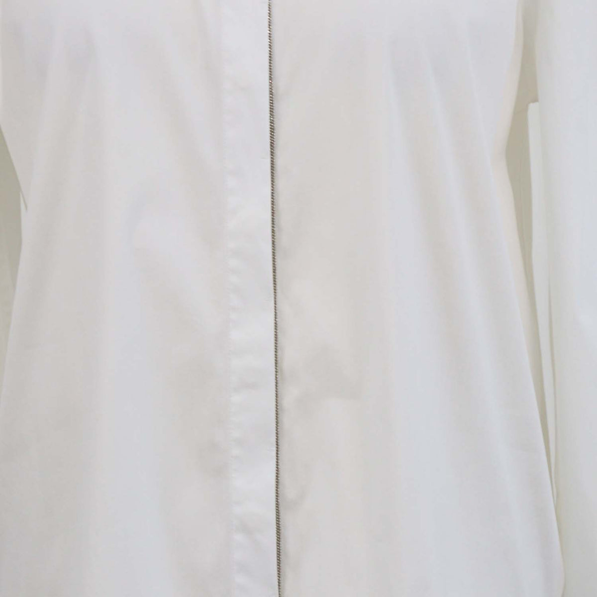Brunello Cucinelli White Blend Cotton Poplin Longsleeve Shirt