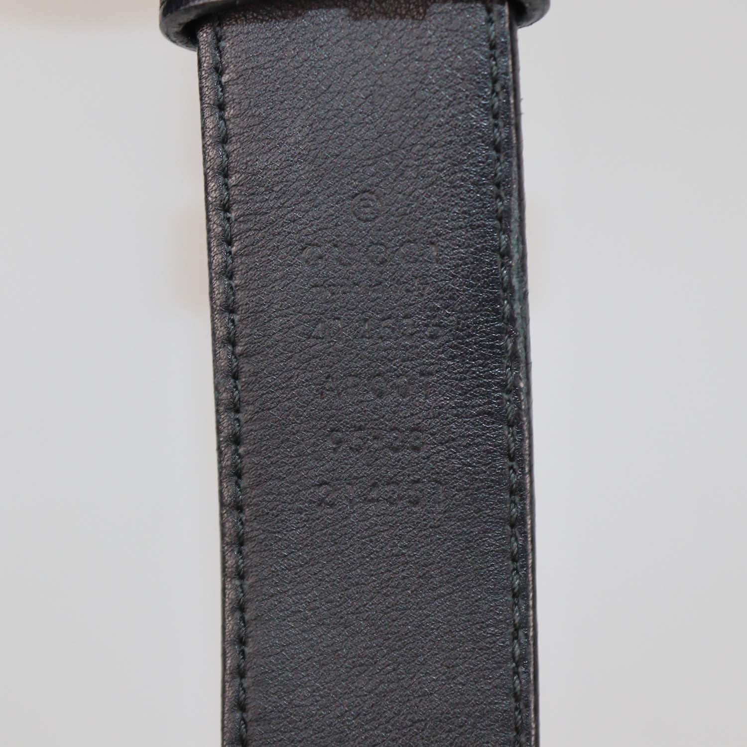 Gucci Black Leather GG Marmont Slim Belt
