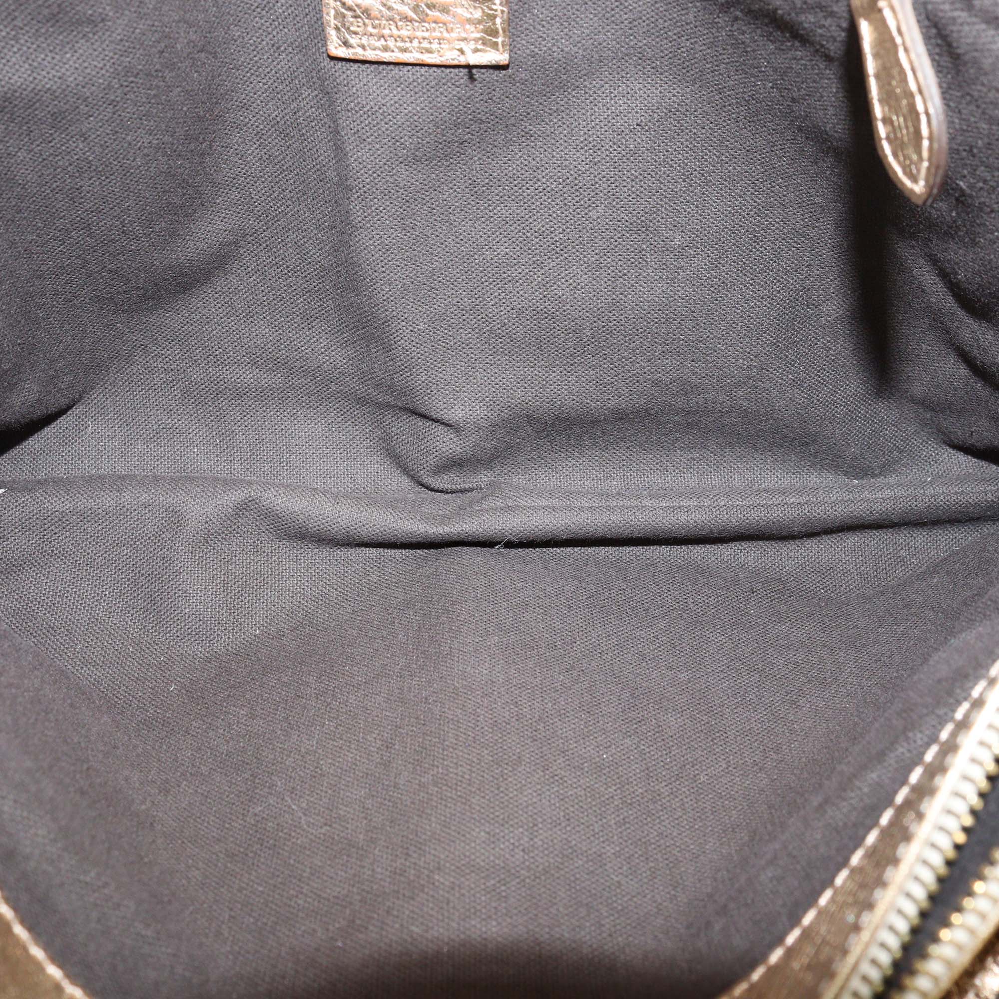 Burberry Beige/Gold Haymarket PVC and Leather Bridle Tote