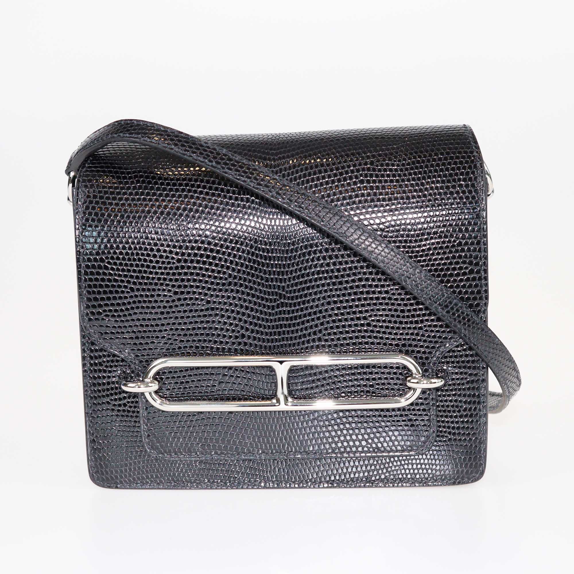 Hermes Black Niluticus Lizard Mini Roulis Bag Bags Hermes 