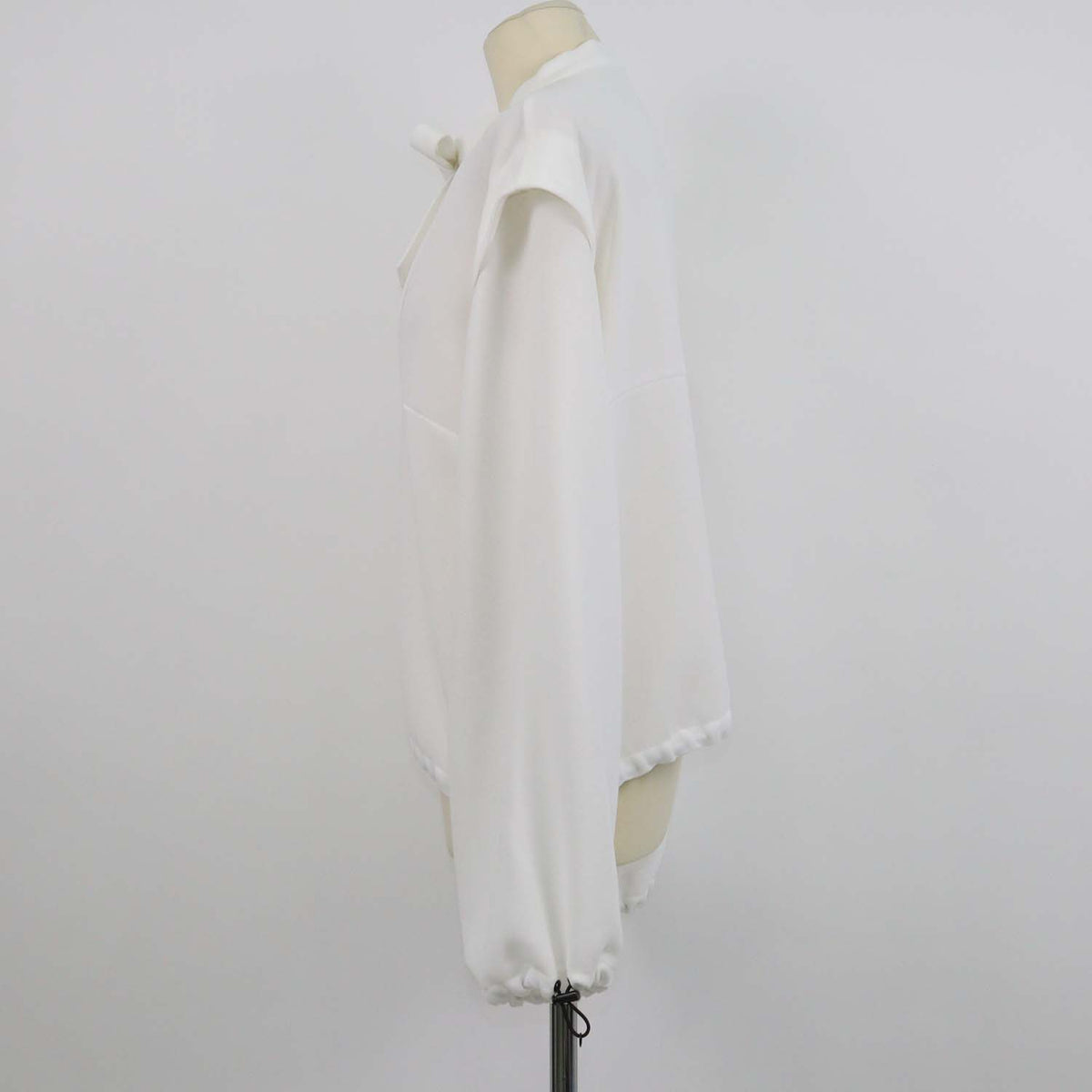 Eudon Choi White Polyester Tie Collar Longsleeve Top