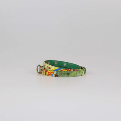 Dolce & Gabbana Multicolor Fabric and Leather Printed Thin Belt