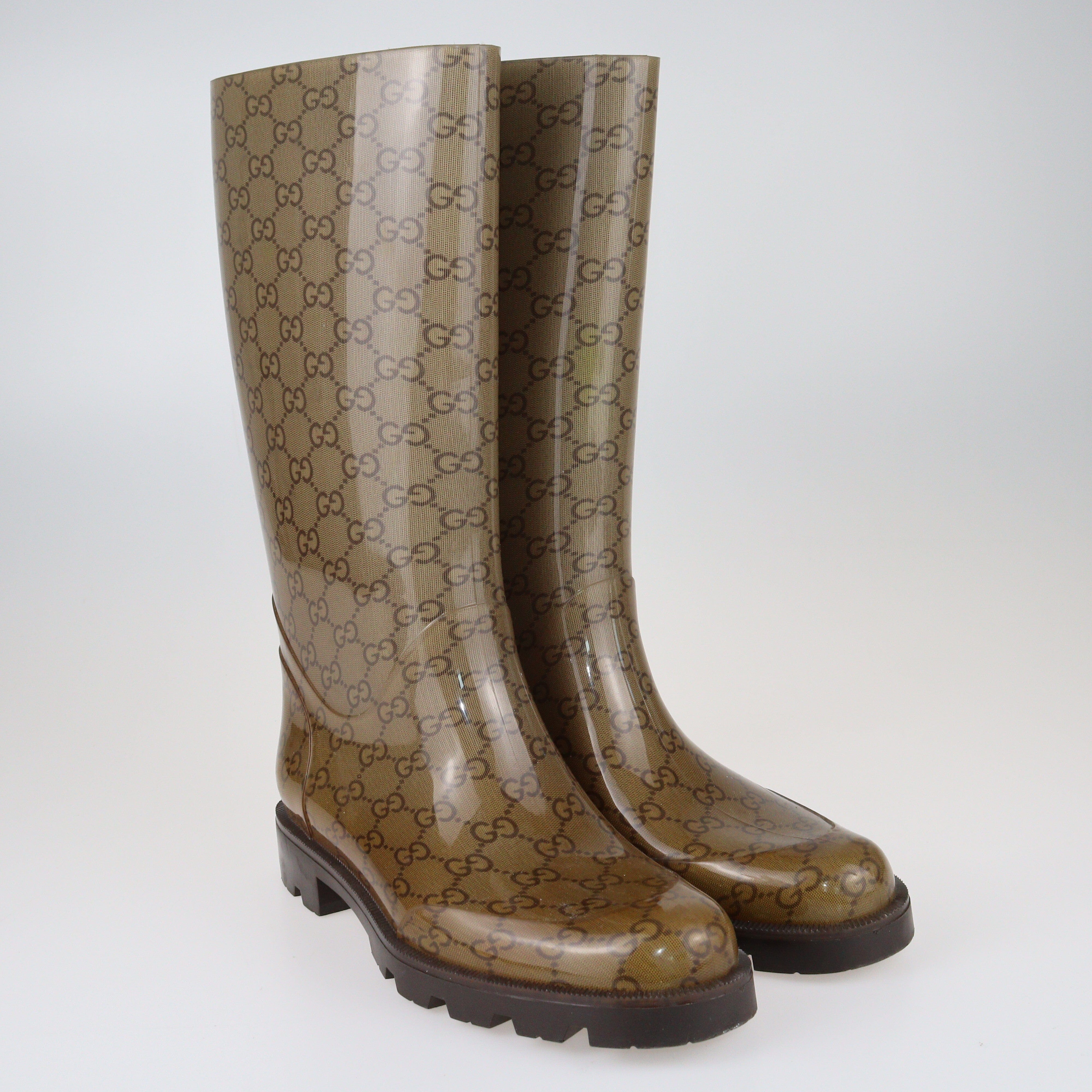 Gucci rubber rain boots hotsell