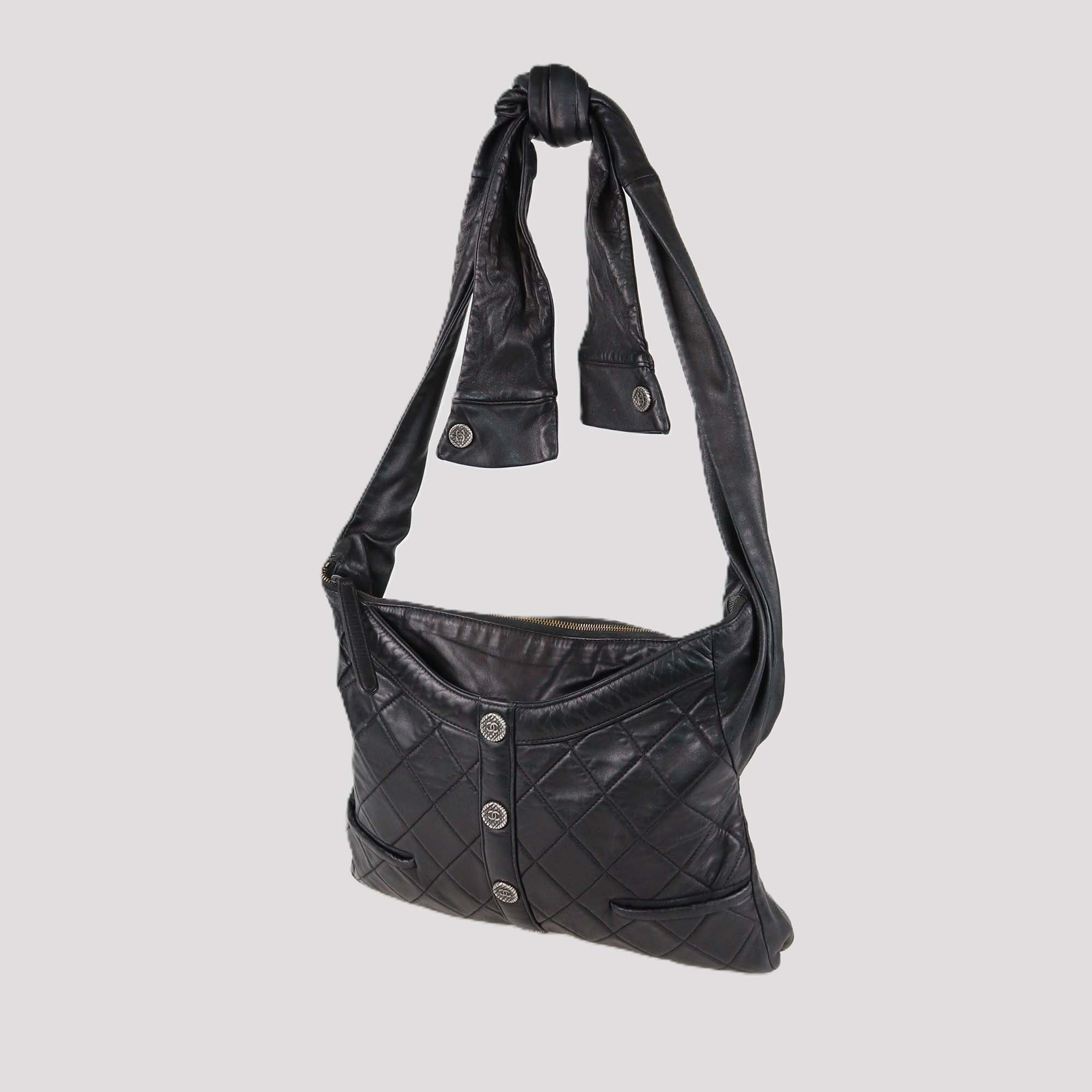 Chanel Black Quilted Leather Girl Shoulder Bag