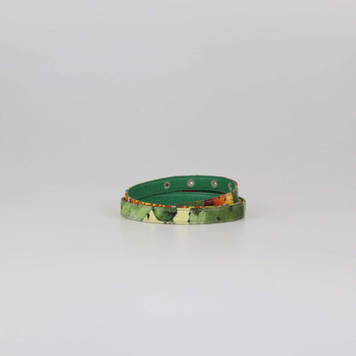 Dolce & Gabbana Multicolor Fabric and Leather Printed Thin Belt