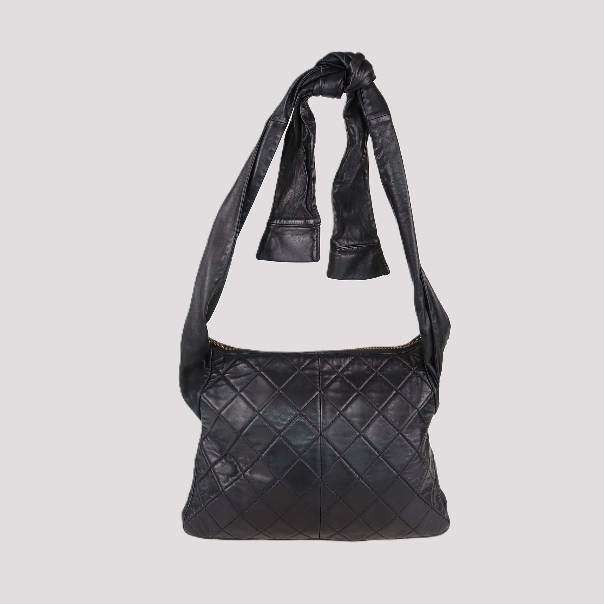 Chanel Black Quilted Leather Girl Shoulder Bag