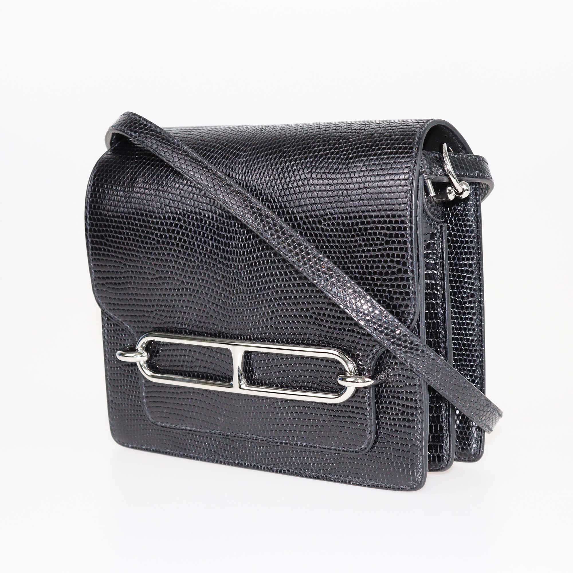 Hermes Black Niluticus Lizard Mini Roulis Bag Bags Hermes 