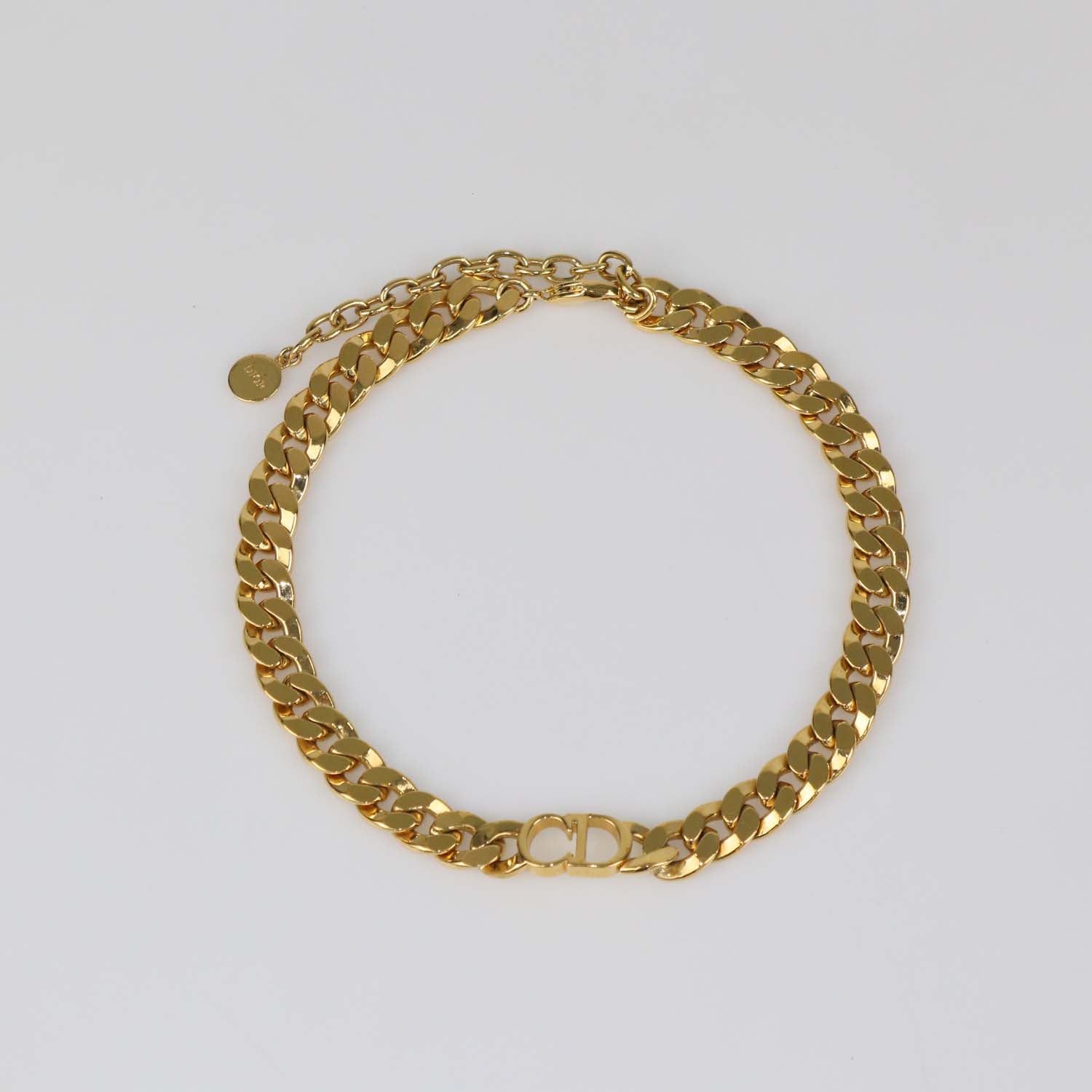 Christian Dior Gold Tone CD Danseuse Etoile Choker Necklace