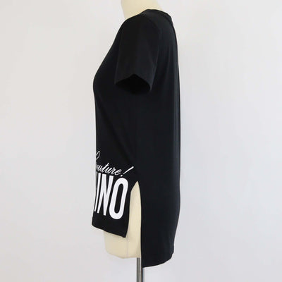 Moschino Couture Black Cotton Logo Print Crew Neck T-Shirt