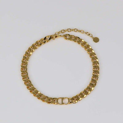 Christian Dior Gold Tone CD Danseuse Etoile Choker Necklace