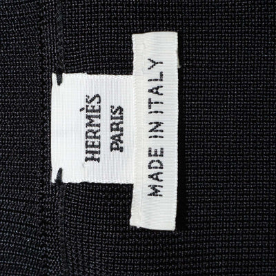 Hermes Black Silk "L'Enseigne du Sellier" Print Tunic Caftan
