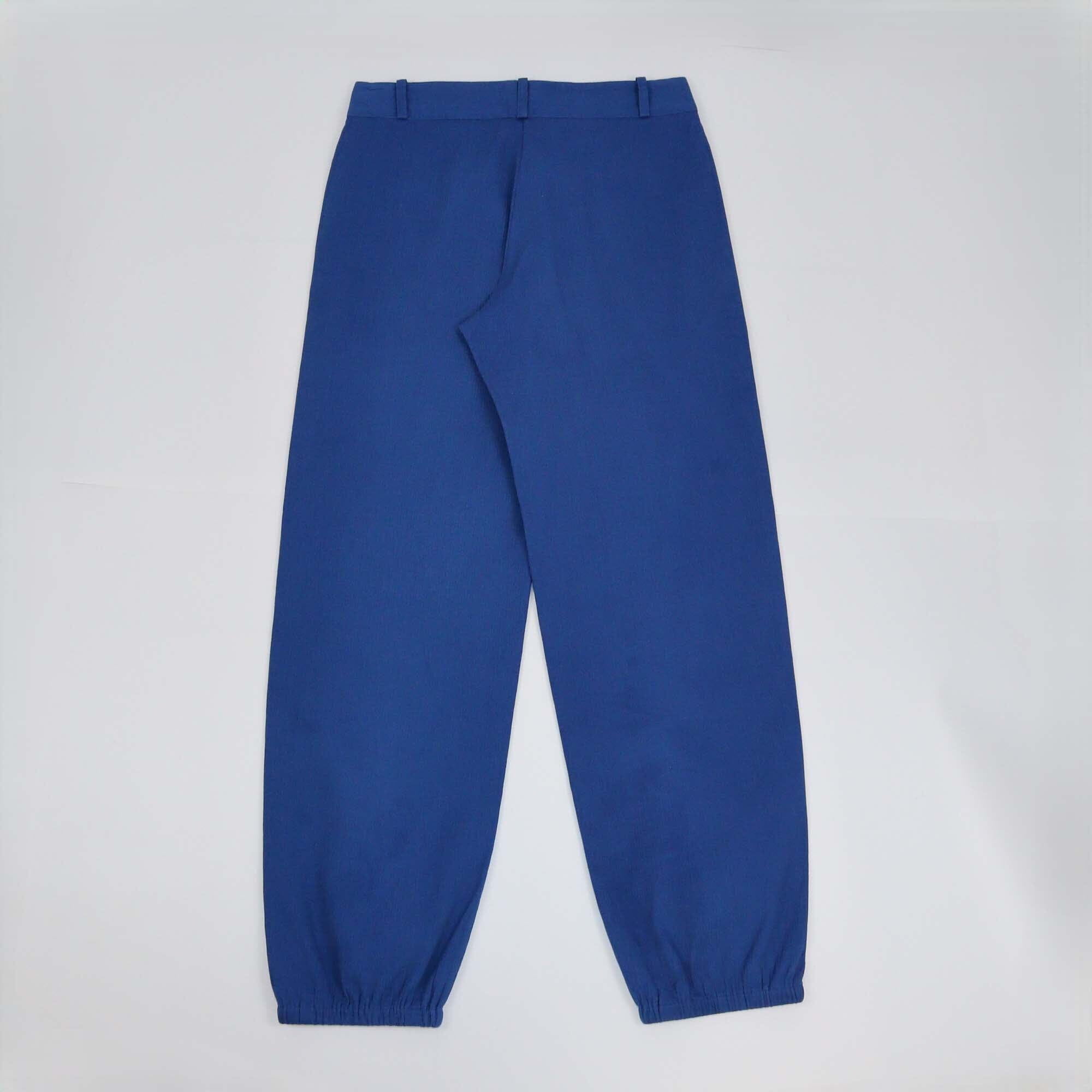 Hermes Blue Pleats Jogger Pants Womens Hermes 