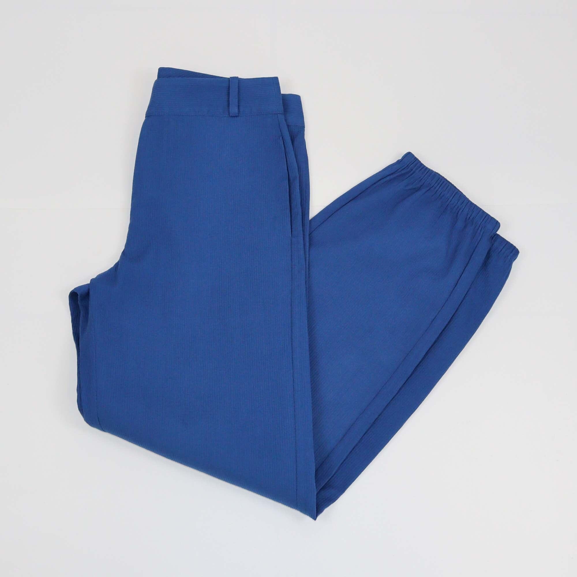 Hermes Blue Pleats Jogger Pants Womens Hermes 