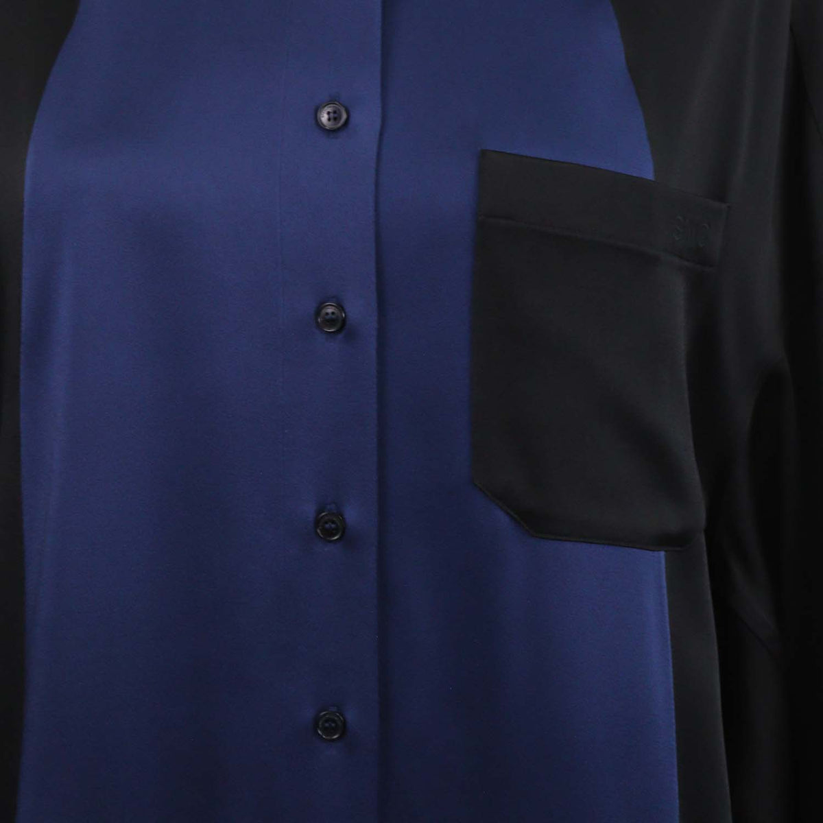 Stella McCartney Black,Blue Blend Acetate Oversized Pocket Longsleeve Shirt