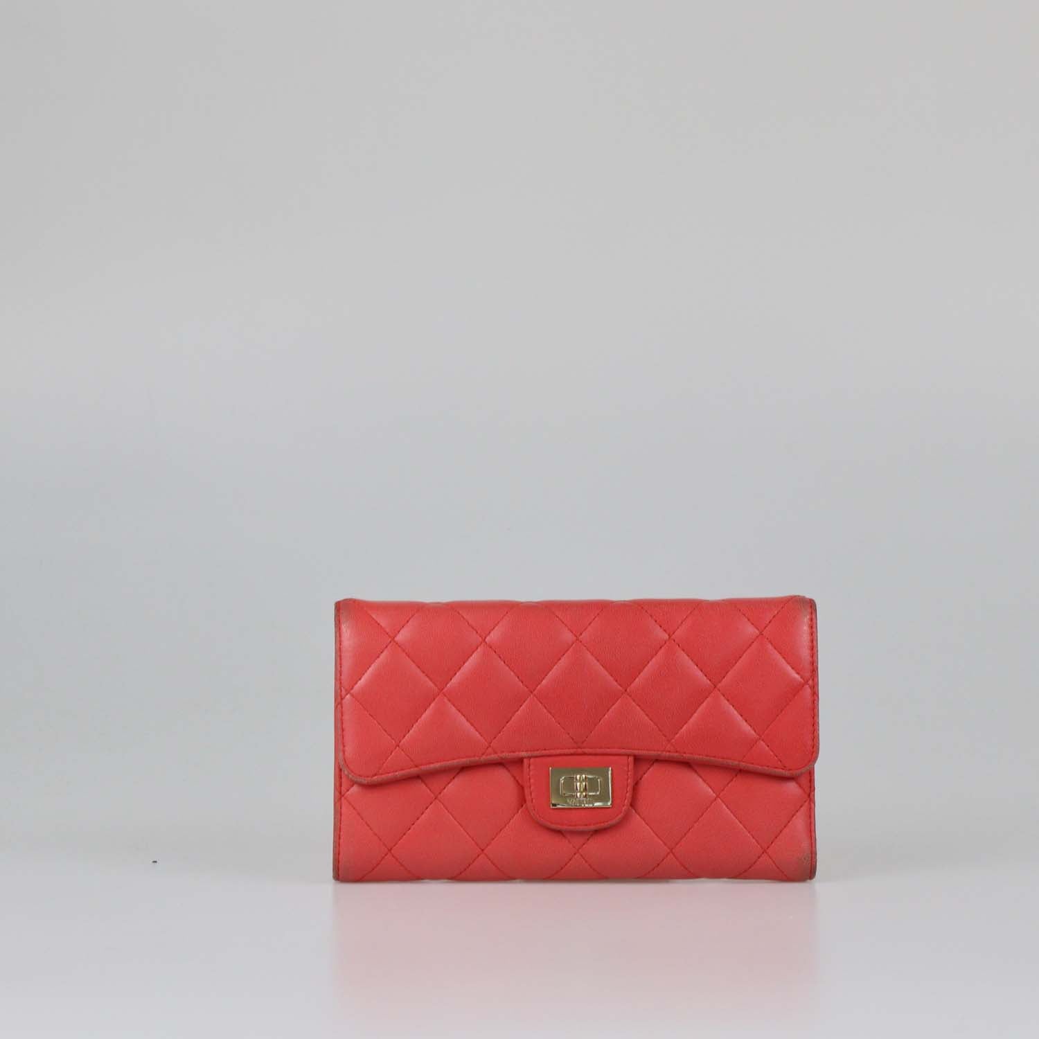 Chanel Red Quilted Leather Reissue Trifold Long Wallet