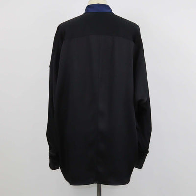 Stella McCartney Black,Blue Blend Acetate Oversized Pocket Longsleeve Shirt