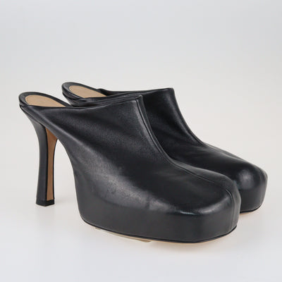 Black Square Toe Mules Shoes Bottega Veneta 