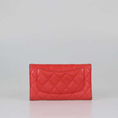 Chanel Red Quilted Leather Reissue Trifold Long Wallet