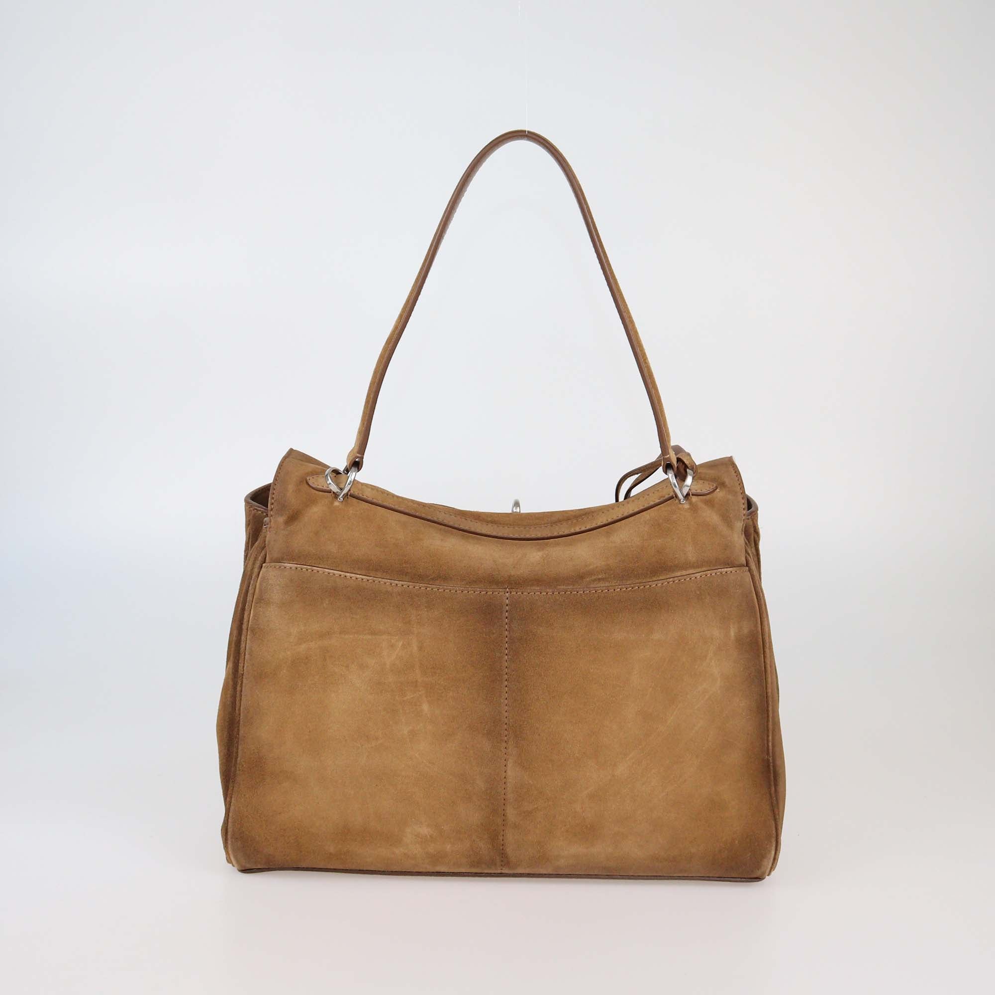 Balenciaga Brown Wax Suede Medium Rodeo Top Handle Bag