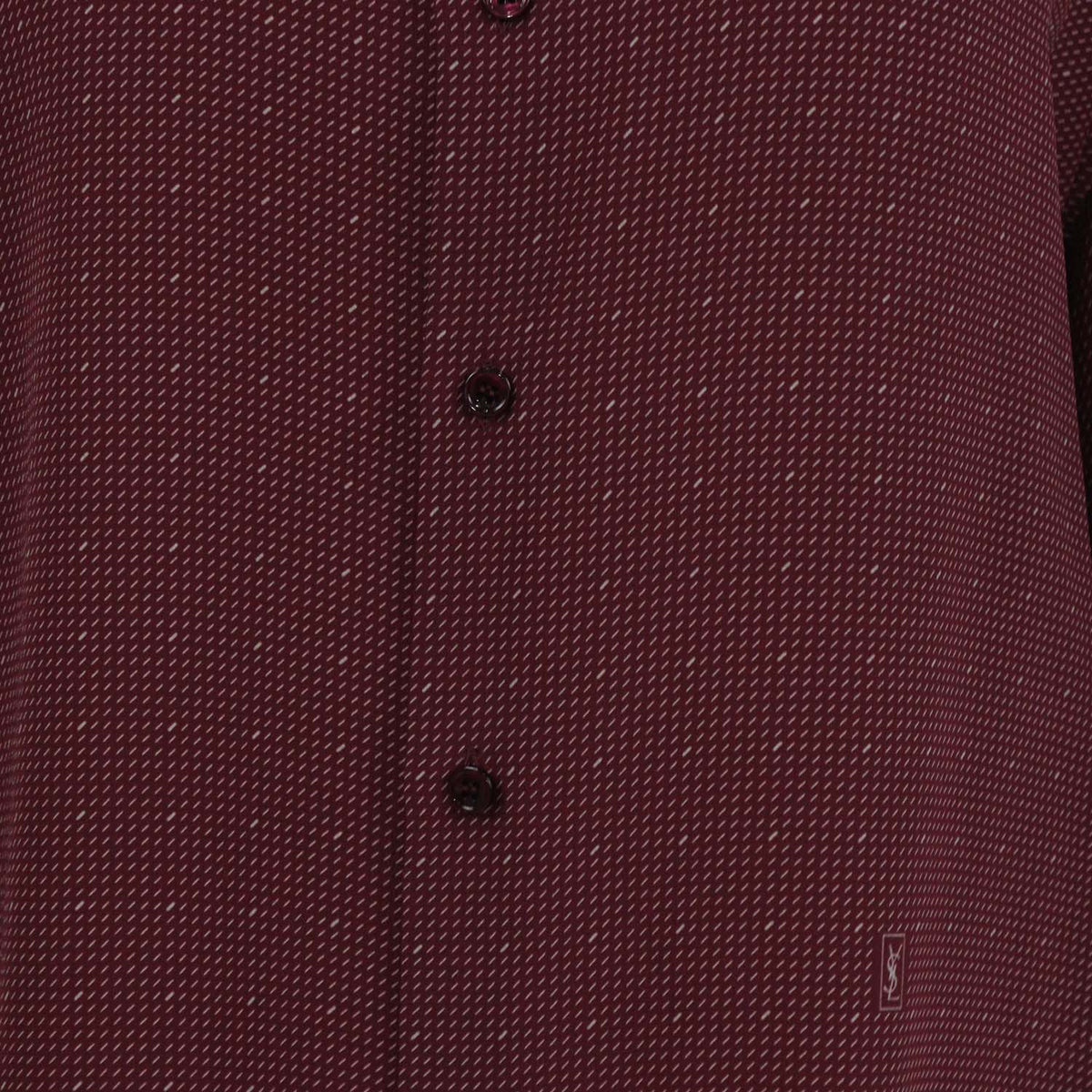 Saint Laurent Burgundy Silk Cassandre Longsleeve Shirt