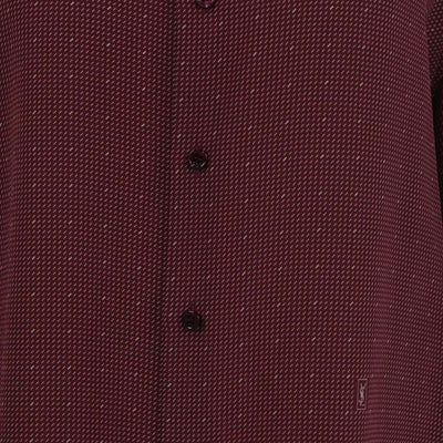 Saint Laurent Burgundy Silk Cassandre Longsleeve Shirt