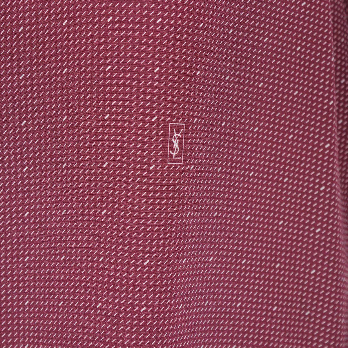Saint Laurent Burgundy Silk Cassandre Longsleeve Shirt