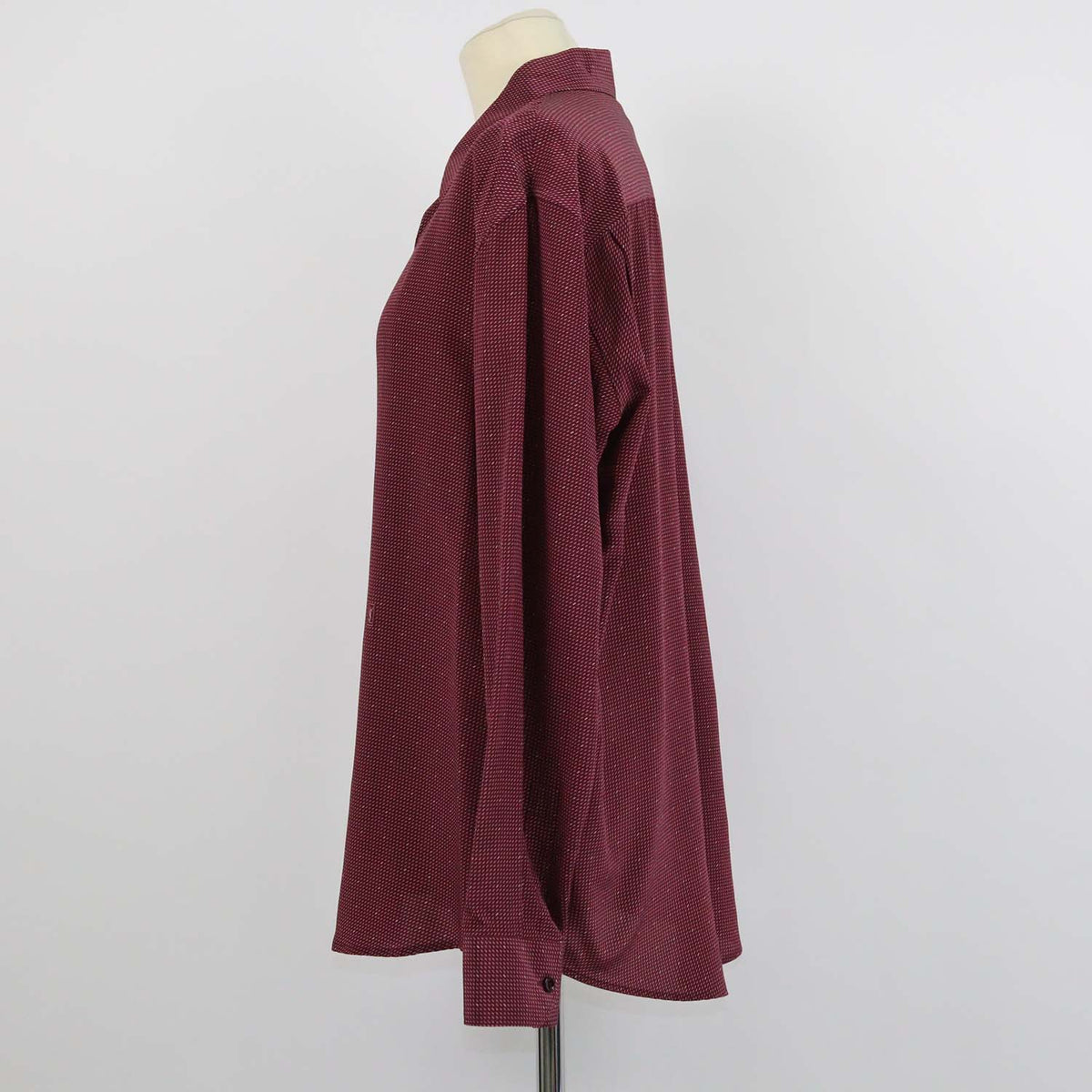 Saint Laurent Burgundy Silk Cassandre Longsleeve Shirt