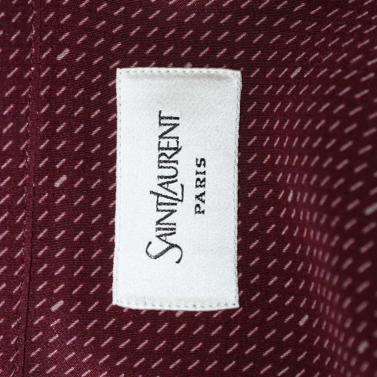Saint Laurent Burgundy Silk Cassandre Longsleeve Shirt