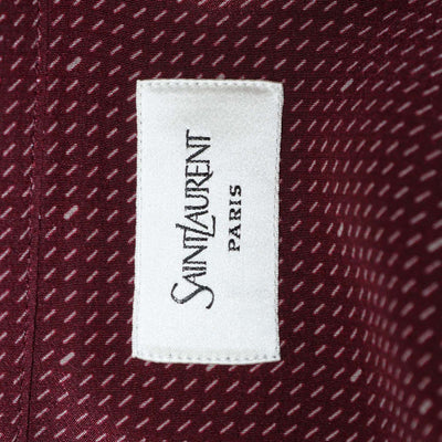 Saint Laurent Burgundy Silk Cassandre Longsleeve Shirt