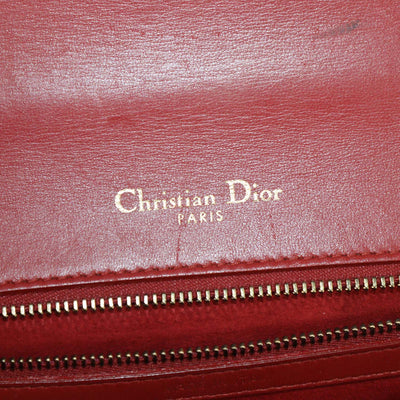 Christian Dior Red Cannage Leather Medium Studded Diorama Shoulder Bag