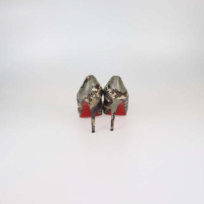 Christian Louboutin Multicolor Python Leather Very Prive Peep Toe Pumps