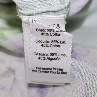 Hemant & Nandita Green Linen Cotton Floral Print Drop Shoulder Collar Tunic