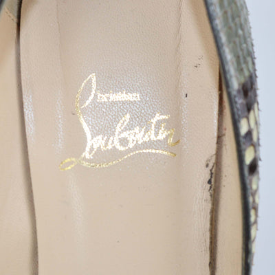 Christian Louboutin Multicolor Python Leather Very Prive Peep Toe Pumps