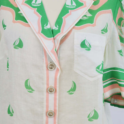Zimmermann Multicolor Ramie Sailboat Print Shirt
