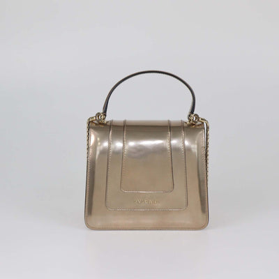 Bvlgari Metallic Patent Leather Small Serpenti Forever Top Handle Bag