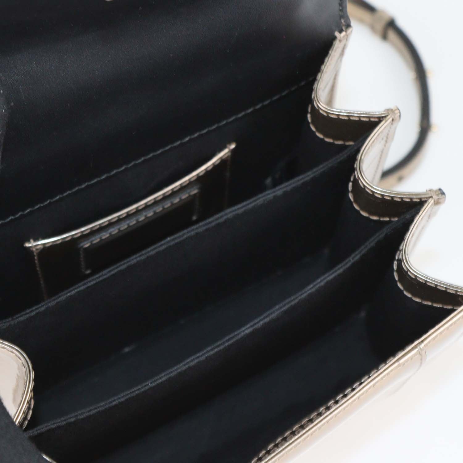 Bvlgari Metallic Patent Leather Small Serpenti Forever Top Handle Bag