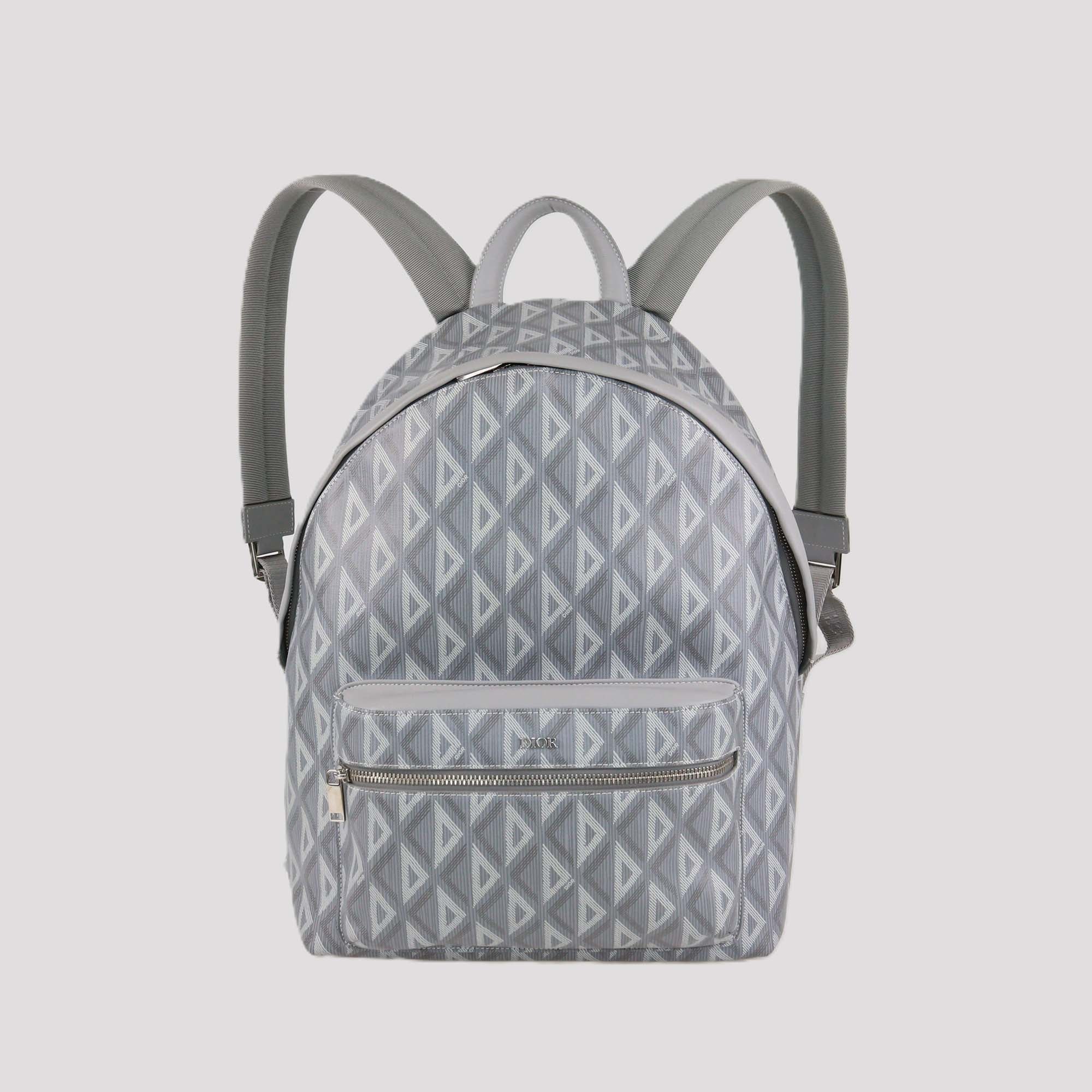 Christian Dior Grey CD Diamond Coated Canvas Rider Backpack