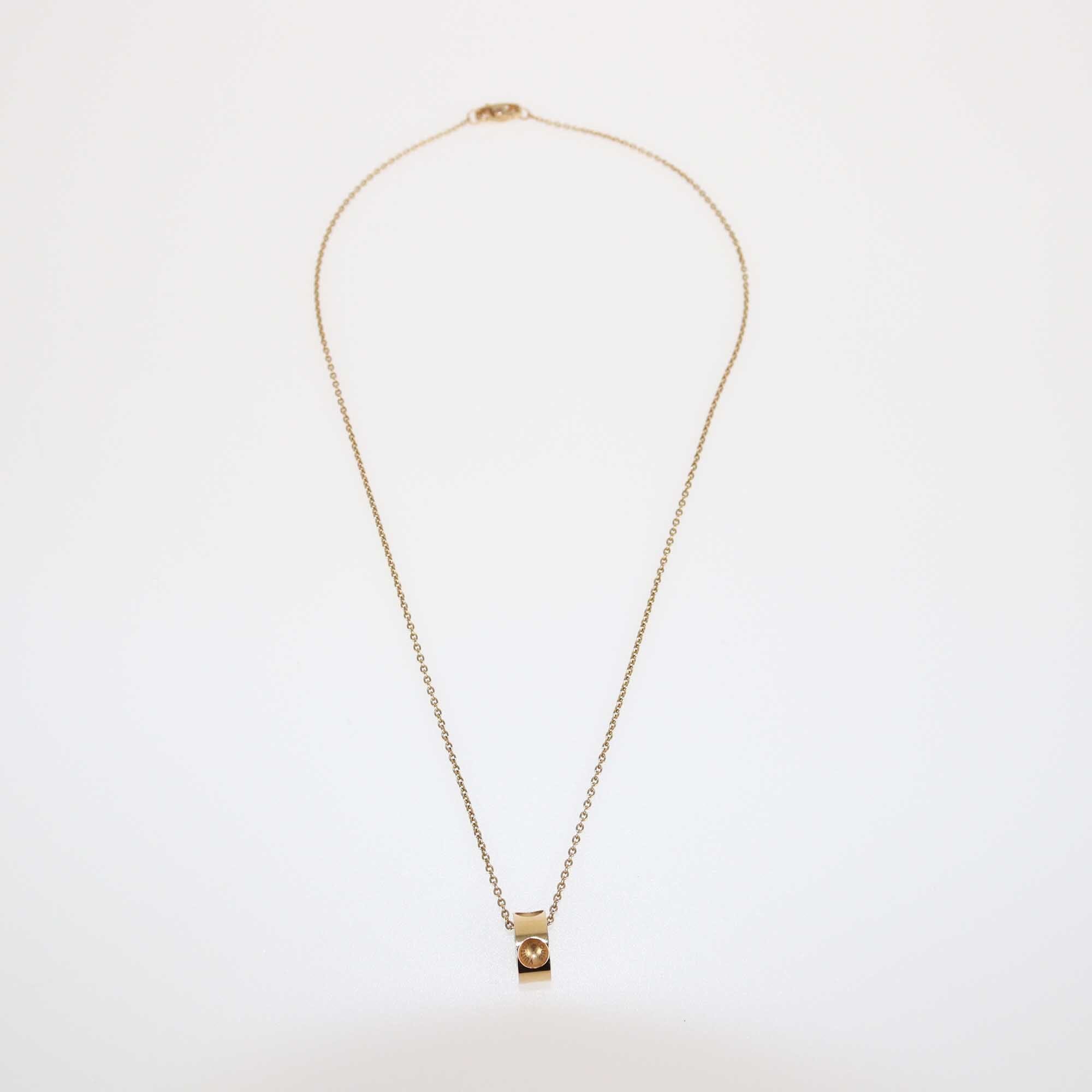 Louis Vuitton 18K Rose Gold Empriente Pendant Necklace Accessories Louis Vuitton 