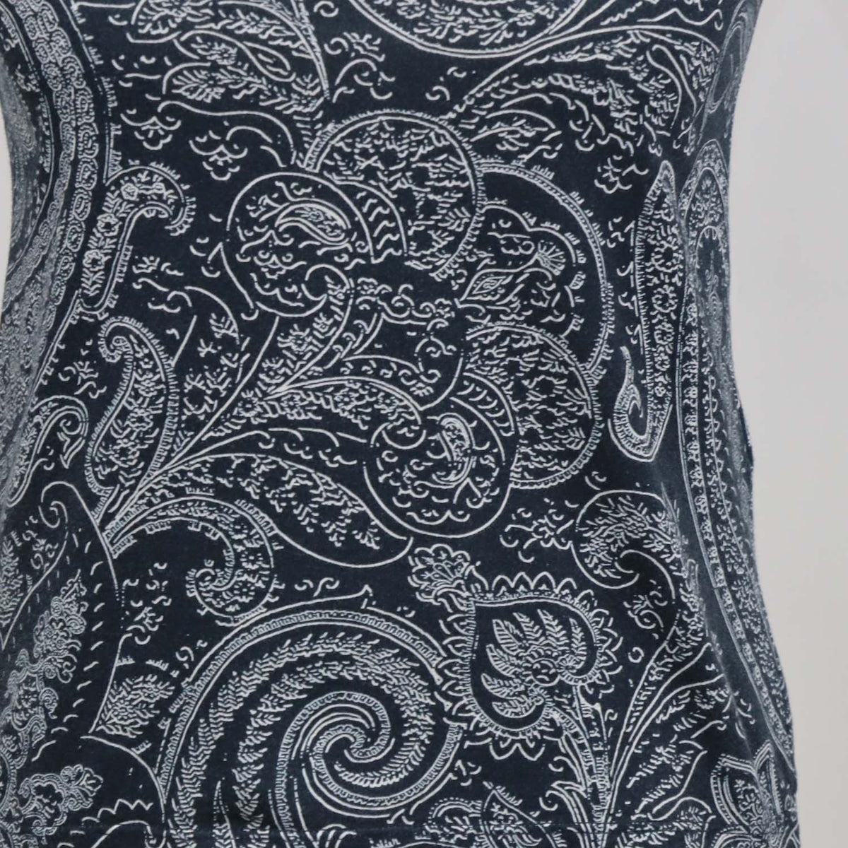 Etro Navy Blue,White Cotton Bandana Print T-Shirt